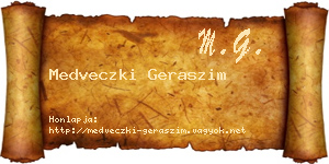 Medveczki Geraszim névjegykártya